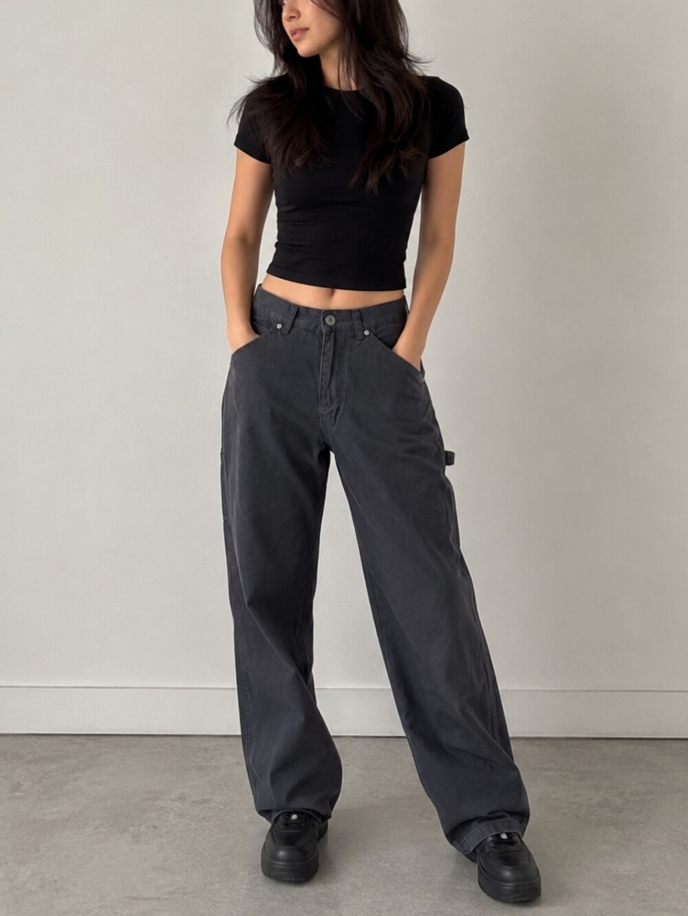 Kuwalla Tee G-Carpenter Twill Black Relaxed Utility Work Pants